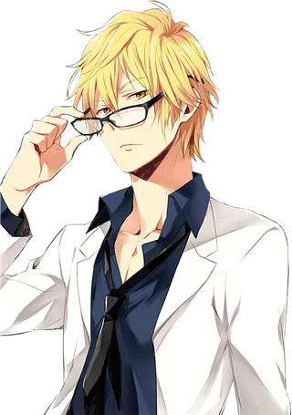 眼睛男素材人物黄发卡通