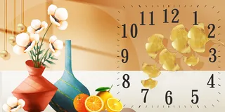 小表橙色花瓶装饰画