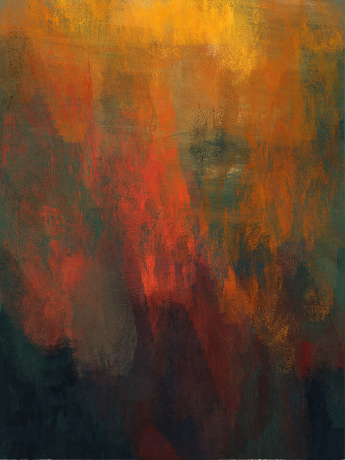 国潮中国风复古敦煌岩彩山水祥云插画烫金肌理背景PSD设计素材