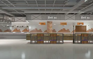 超市3d背景效果成列