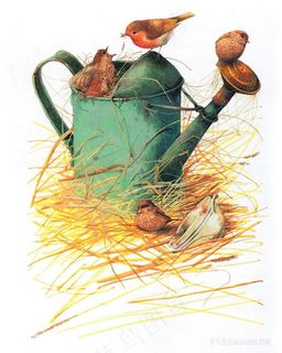 浇水桶高清油画