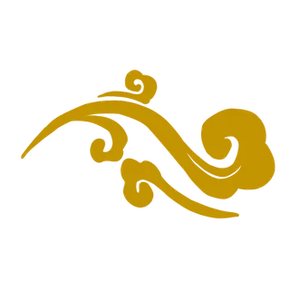 橙色祥云免扣png透明素材