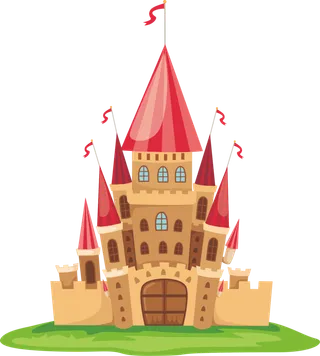 卡通风可爱城堡免扣PNG手绘插画图片 (1)