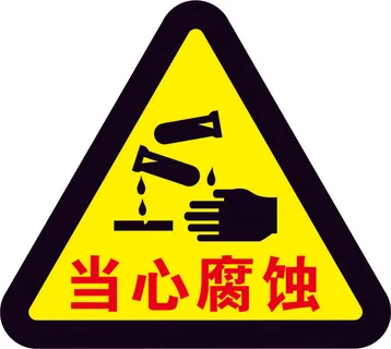 矢量当心腐蚀三角导视牌