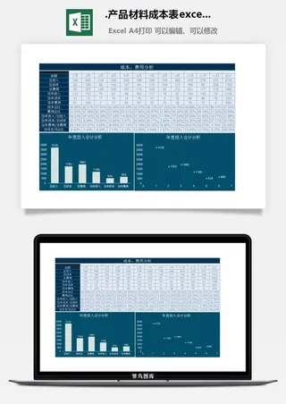 81.产品材料成本表excel表格模板