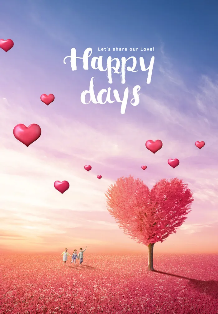 2.14情人节 背景psd模版下载