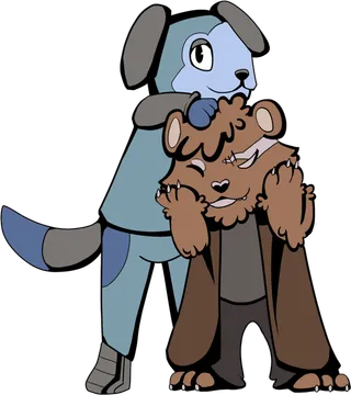 小狗与狼素材卡通简笔画