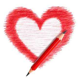 情人节520铅笔画爱心免抠