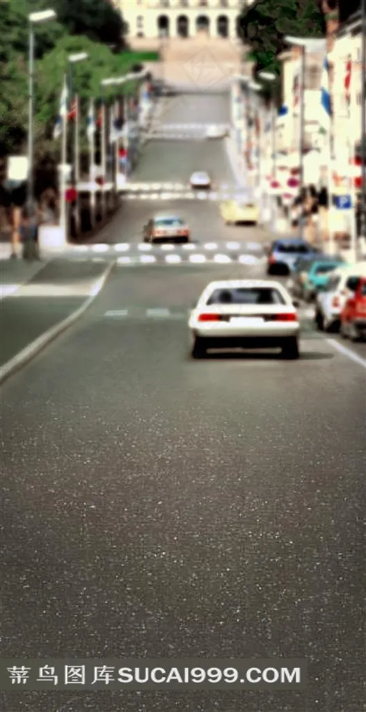 城市道路影楼背景
