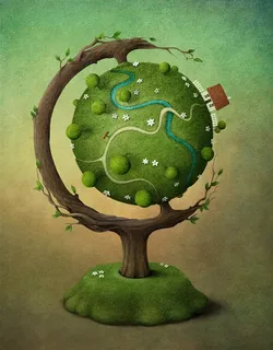 树木造型的地球仪高清图片创意图片素材 树木造型的地球仪高清图片创意图片素材