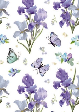 蝴蝶紫色花朵背景矢量