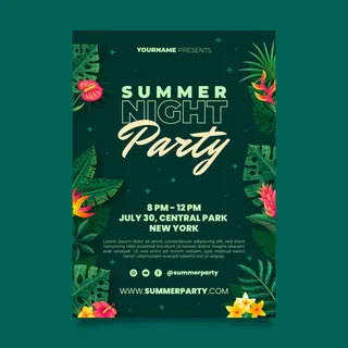 夏季热带风格派对海报