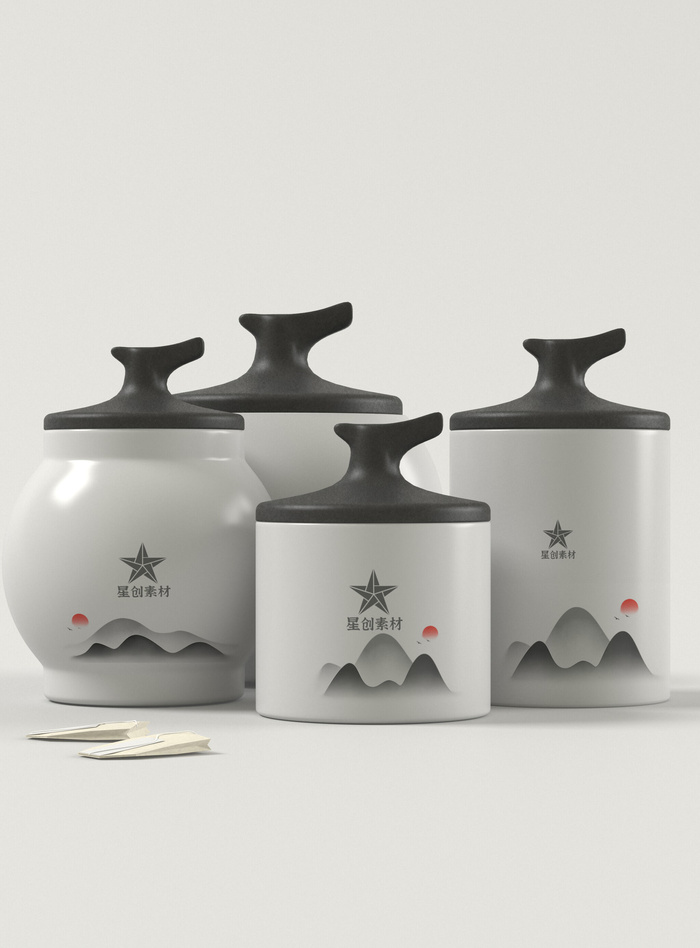 高端品牌茶叶包装盒纸袋智能贴图样机产品效果图展示PSD素材模板psd模版下载