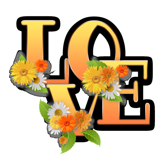 设计love字装饰情人节