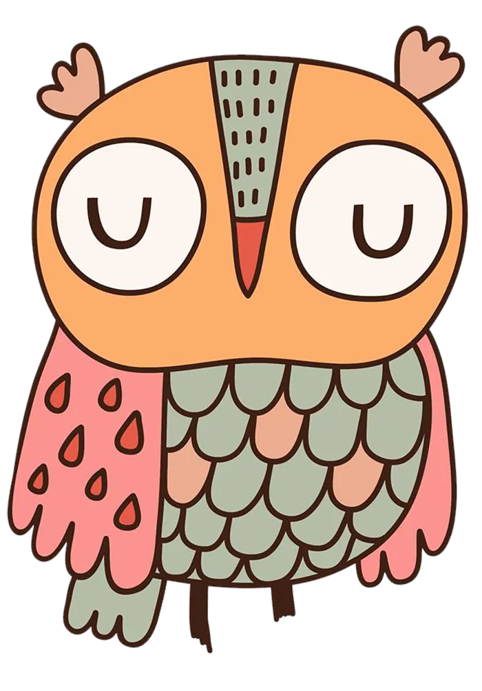 可爱猫头鹰休息卡通