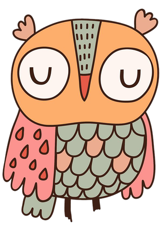 可爱猫头鹰休息卡通