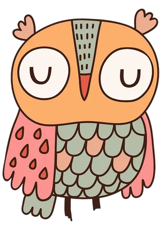 可爱猫头鹰休息卡通