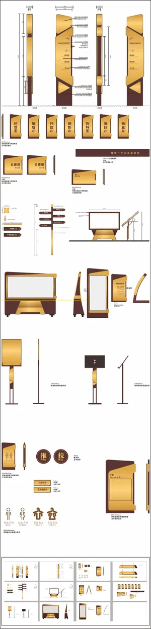 全套金色地产VI导视地产导视牌
