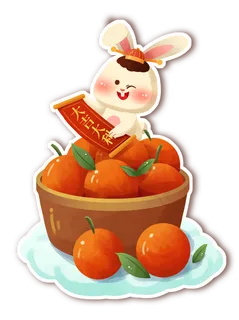 兔年插画兔年新年元素PNG免扣素材