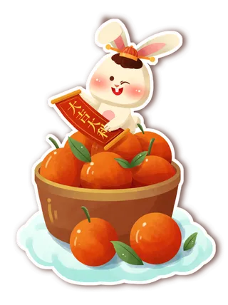 兔年插画兔年新年元素PNG免扣素材