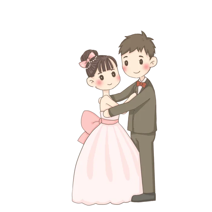 婚纱卡通人物婚礼白纱结婚婚纱摄影手绘