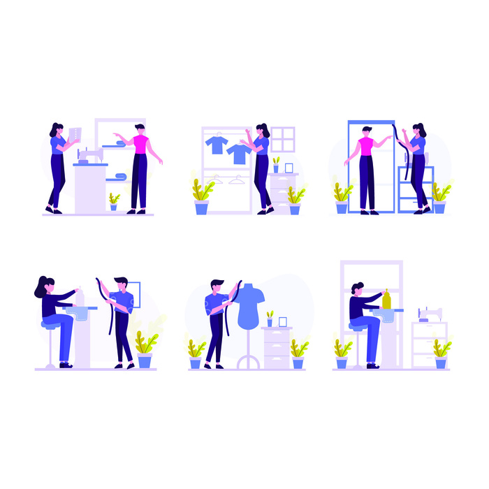 扁平化人物场景办公互联网等距ai矢量设计网页海报UI素材插画