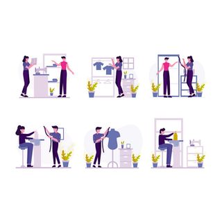 扁平化人物场景办公互联网等距ai矢量设计网页海报UI素材插画