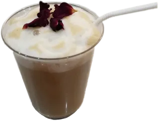 拉花绵云拿铁玫瑰点缀花式咖啡免抠实拍摄影元素素材