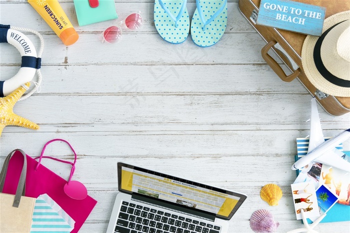 美丽夏日与办公商务高清图