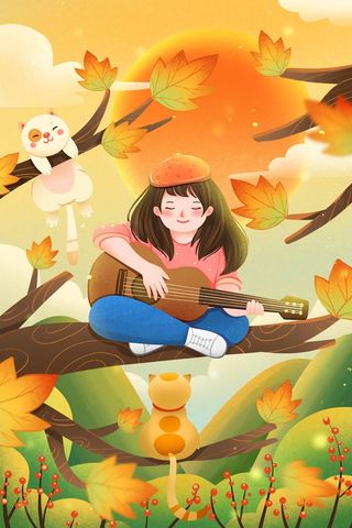 创意秋分节气活动海报图片