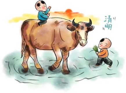 清明清明节卡通牧童