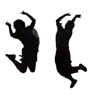 跳跃人 激动人剪影  免抠 