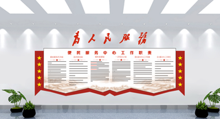 为人民服务党建文化墙背景