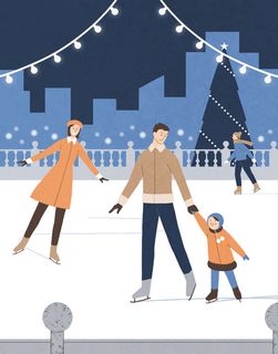 卡通人物滑冰绘画PSD素材 卡通人物滑冰绘画PSD素材