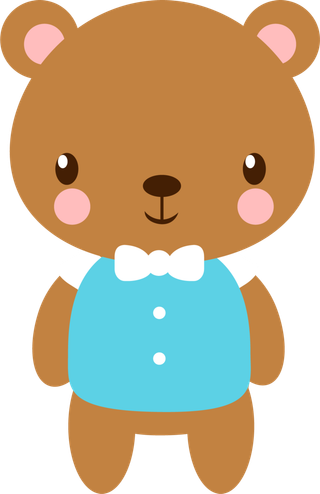 卡通动画动画小动物小熊免扣PNG手绘插画图片素材 (49)