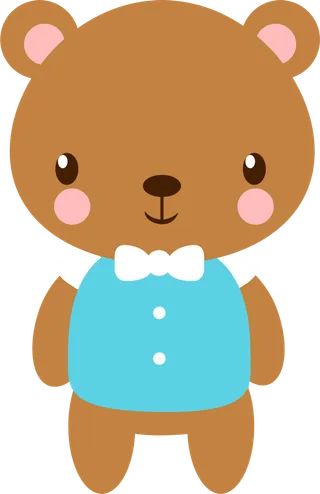 卡通动画动画小动物小熊免扣PNG手绘插画图片素材 (49)