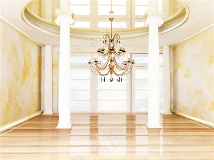 客厅欧式古典大灯高清图片