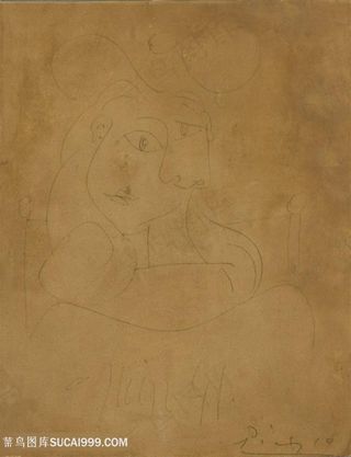 毕加索线描人物插画