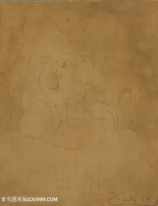 毕加索线描人物插画