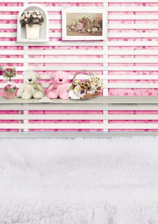 儿童粉色花卉玄关