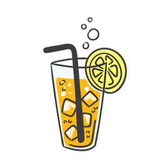 柠檬茶冷饮插画