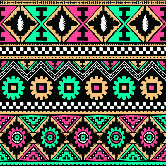 少数民族藏族特色花纹波西米亚风纹理背景图案设计AI矢量图片素材