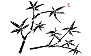 竹子水墨画中国风国画墨水书法竹子画