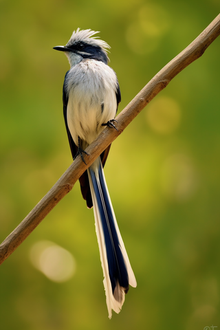 一只小鸟站在树枝上摄影图