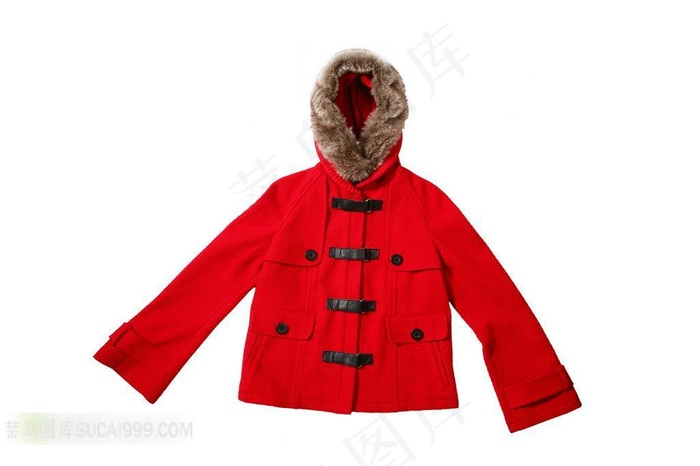 红色冬衣外套素材