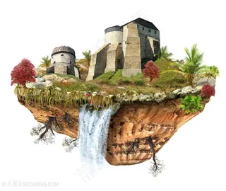 创意悬浮景色高清