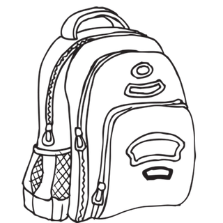 线条书包黑白少儿兴趣班素材