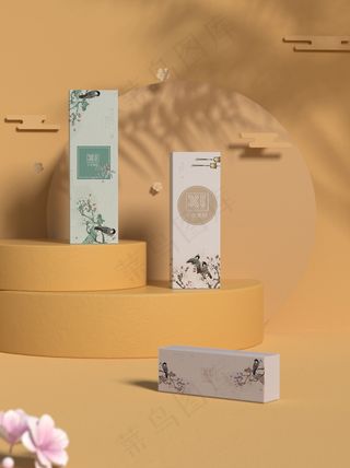 国潮风中式文创化妆品包装智能样机