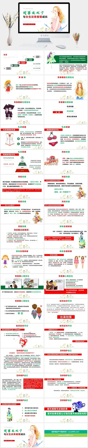 性教育PPT模板预览图