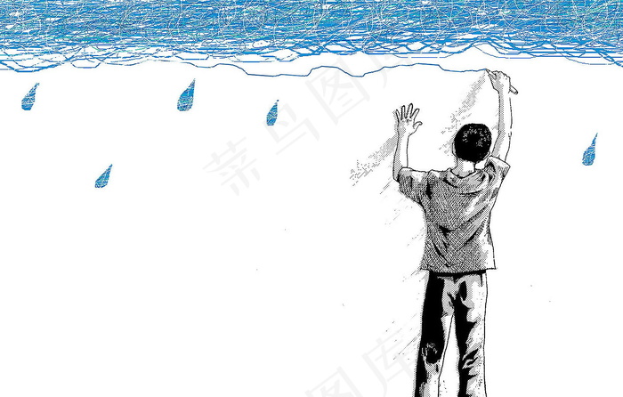 幻想男孩插画图片